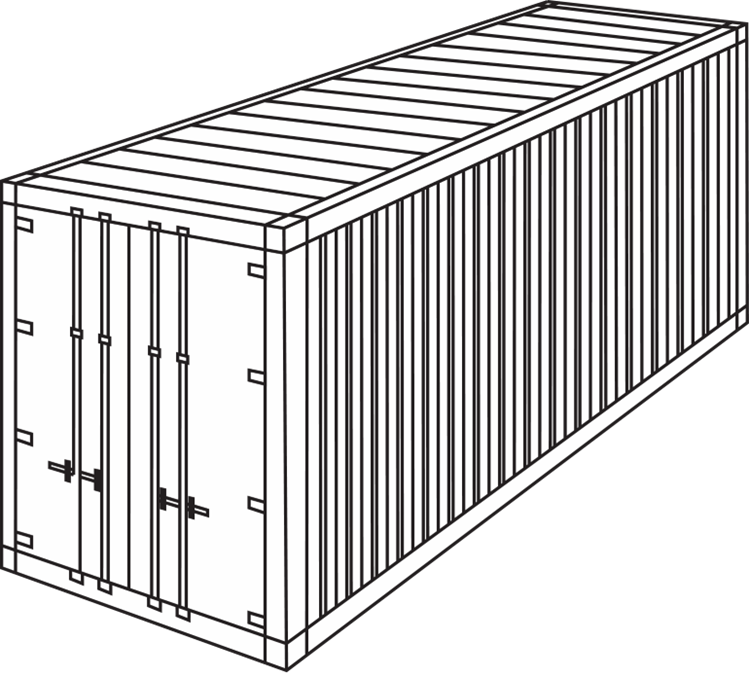 Image of 20 feet dry container.