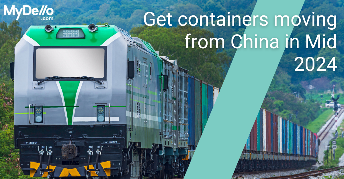 Cargo train transporting containers
